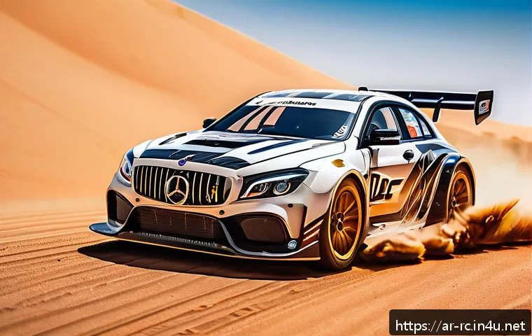 RC카 부품 업그레이드 사례 - A highly detailed close-up of a high-torque brushed DC motor installed in an RC car, showcasing meta...